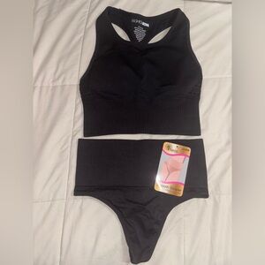 Inteco Intimates High Waist Thong Smooth Shaper Tummy Control S/M New